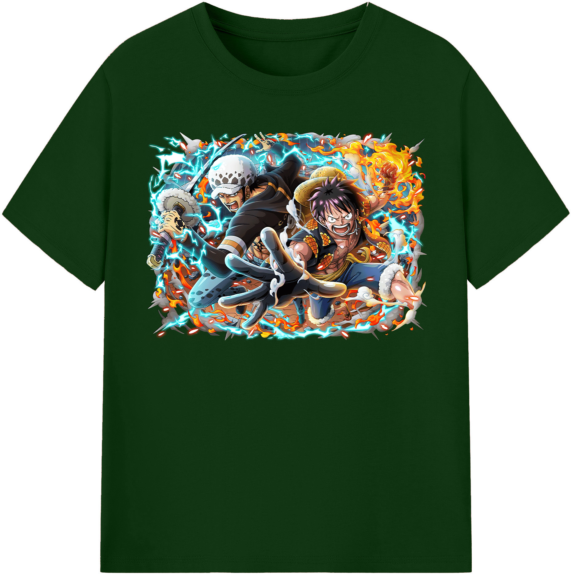 ワンピース モンキー・D・ルフィ ONE PIECE Monkey D. Luffy 綿100％半袖Tシャツ（フロントプリント）